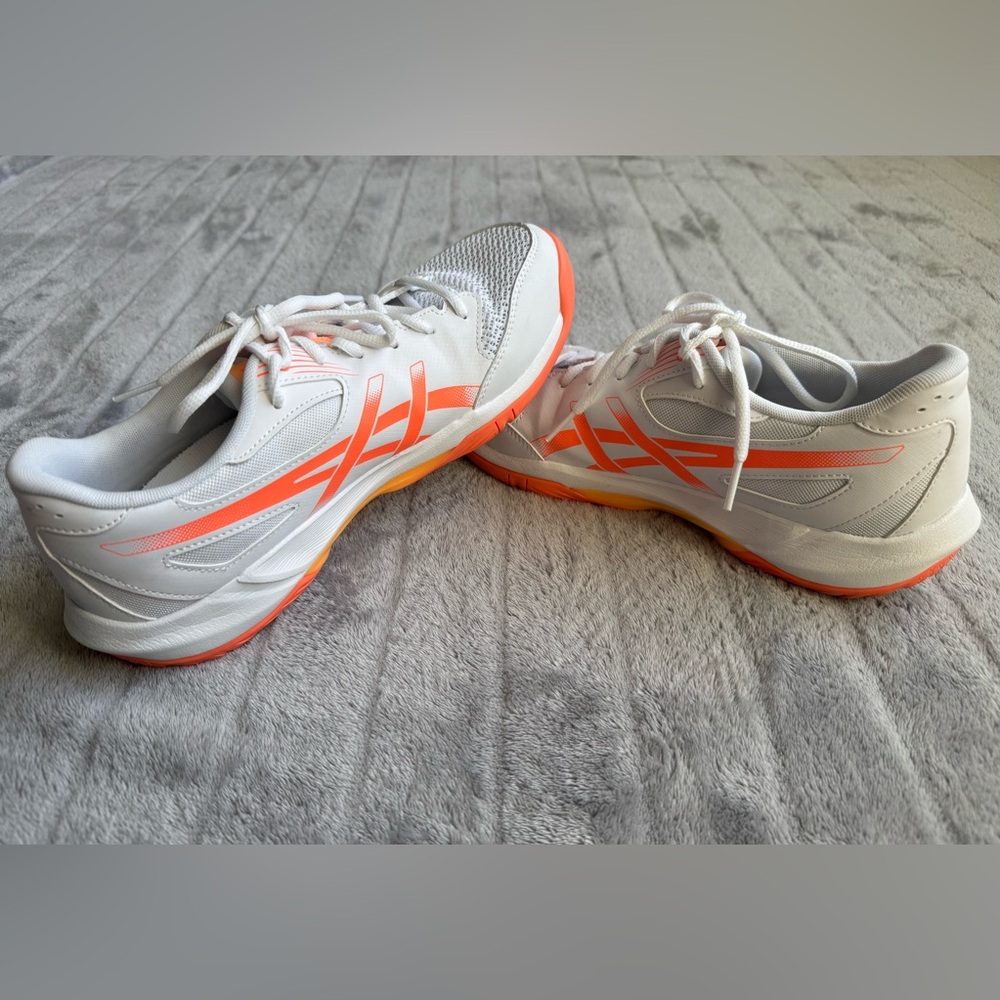 Asics White and Orange Women's Athletic Shoes